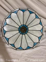 MaxSold Auction: 16 in Tiffany-Style Stained Glass Lamp Shade, Blue/Turquoise/White/Green - Toronto (Ontario, Canada) SELLER MANAGED Downsizing Online Auction - Rutherford Avenue