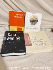 MaxSold Auction: 4-Book Lot: Data Mining; Special Relativity; Cryptocurrencies; Numbers - Toronto (Ontario, Canada) SELLER MANAGED Downsizing Online Auction - Rutherford Avenue
