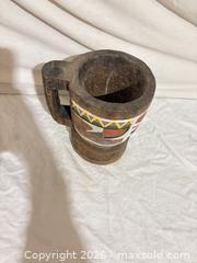 MaxSold Auction: Carved Wooden Mug / Tankard with Hand-Painted Folk Motif - Toronto (Ontario, Canada) SELLER MANAGED Downsizing Online Auction - Rutherford Avenue