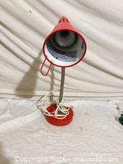 MaxSold Auction: IKEA Red and Silver Metal Desk Lamp, Gooseneck - Toronto (Ontario, Canada) SELLER MANAGED Downsizing Online Auction - Rutherford Avenue