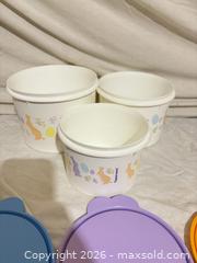 MaxSold Auction: Tupperware Nesting Food Storage Bowls with Easter Bunny Design - Toronto (Ontario, Canada) SELLER MANAGED Downsizing Online Auction - Rutherford Avenue