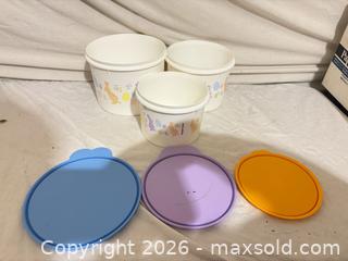 MaxSold Auction: Tupperware Nesting Food Storage Bowls with Easter Bunny Design - Toronto (Ontario, Canada) SELLER MANAGED Downsizing Online Auction - Rutherford Avenue