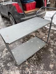 MaxSold Auction: VTG ALL METAL UTILITY CART ON WHEELS 2 SHELVES. - Hamilton (Ontario, Canada) SELLER MANAGED Estate Sale Online Auction - St. Clair Avenue