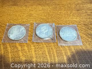 MaxSold Auction: 3 1966 Canadian silver dollars  - Almonte (Ontario, Canada) SELLER MANAGED Downsizing Online Auction - River Road