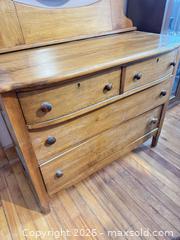 MaxSold Auction: 5 drawer antique maple dresser with mirror  - Almonte (Ontario, Canada) SELLER MANAGED Downsizing Online Auction - River Road