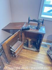 MaxSold Auction: Antique New Williams treadle sewing machine with components  - Almonte (Ontario, Canada) SELLER MANAGED Downsizing Online Auction - River Road