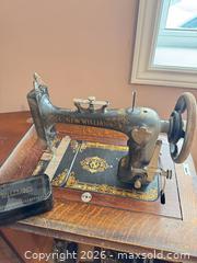 MaxSold Auction: Antique New Williams treadle sewing machine with components  - Almonte (Ontario, Canada) SELLER MANAGED Downsizing Online Auction - River Road