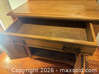 MaxSold Auction: East lake antique wash stand with towel rack - Almonte (Ontario, Canada) SELLER MANAGED Downsizing Online Auction - River Road