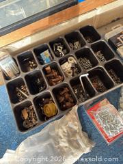 MaxSold Auction: Large hardware lot with two storage shelves, screws, bolts, washers and much more  - Almonte (Ontario, Canada) SELLER MANAGED Downsizing Online Auction - River Road