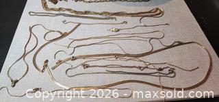 MaxSold Auction: Miscellaneous jewelry lot- 9 Gold Tone Chains & Necklaces - Almonte (Ontario, Canada) SELLER MANAGED Downsizing Online Auction - River Road