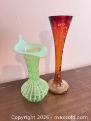 MaxSold Auction: Opalescent glass and art glass vases  - Almonte (Ontario, Canada) SELLER MANAGED Downsizing Online Auction - River Road