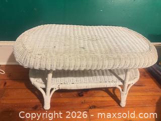 MaxSold Auction: White wicker coffee table  - Almonte (Ontario, Canada) SELLER MANAGED Downsizing Online Auction - River Road