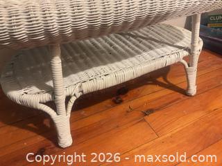 MaxSold Auction: White wicker coffee table  - Almonte (Ontario, Canada) SELLER MANAGED Downsizing Online Auction - River Road
