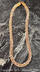 MaxSold Auction: 925 Sterling Silver Italy Italian Thick 925 Tri-Color Gold Braided Necklace  - Pickering (Ontario, Canada) PARTNER MANAGED Estate Sale Online Auction - Granite Court