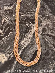 MaxSold Auction: 925 Sterling Silver Italy Italian Thick 925 Tri-Color Gold Braided Necklace  - Pickering (Ontario, Canada) PARTNER MANAGED Estate Sale Online Auction - Granite Court