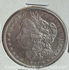 MaxSold Auction: Antique 1891 Silver Morgan Dollar Philadelphia Mint, One Dollar Coin - Pickering (Ontario, Canada) PARTNER MANAGED Estate Sale Online Auction - Granite Court