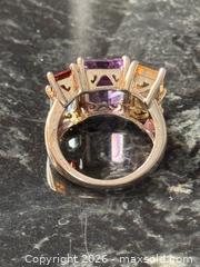 MaxSold Auction: Fancy Large Sterling Silver 925 Statement Multi-Gemstone Cocktail Ring Amethyst Citrine Garnet Topaz - Pickering (Ontario, Canada) PARTNER MANAGED Estate Sale Online Auction - Granite Court