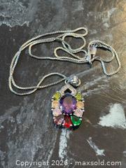 MaxSold Auction: Lovely Sterling Silver 925 Multi-Gemstone Pendant Necklace with Sterling 925 Box Chain - Pickering (Ontario, Canada) PARTNER MANAGED Estate Sale Online Auction - Granite Court