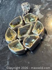 MaxSold Auction: Lovely Sterling Silver 925 Pendant with Green Quartz (Prasiolite) - Pickering (Ontario, Canada) PARTNER MANAGED Estate Sale Online Auction - Granite Court