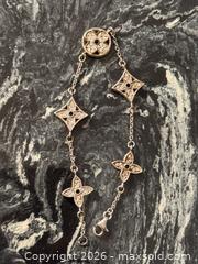 MaxSold Auction: Sterling Silver 925 Floral Chain Bracelet with Clear CZ Crystals - Pickering (Ontario, Canada) PARTNER MANAGED Estate Sale Online Auction - Granite Court