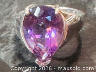 MaxSold Auction: Sterling Silver 925 Ring with Pear (Teardrop) Amethyst  - Pickering (Ontario, Canada) PARTNER MANAGED Estate Sale Online Auction - Granite Court