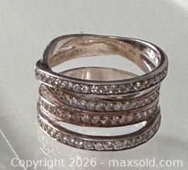 MaxSold Auction: Sterling Silver 925 Stacked Multi-Band Ring with Clear Cubic Zirconia Rhinestones  - Pickering (Ontario, Canada) PARTNER MANAGED Estate Sale Online Auction - Granite Court