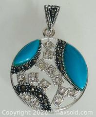 MaxSold Auction: Sterling Silver 925 Turquoise & Marcasite Pendant  - Pickering (Ontario, Canada) PARTNER MANAGED Estate Sale Online Auction - Granite Court