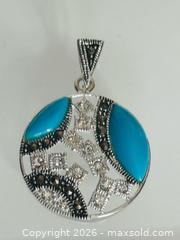 MaxSold Auction: Sterling Silver 925 Turquoise & Marcasite Pendant  - Pickering (Ontario, Canada) PARTNER MANAGED Estate Sale Online Auction - Granite Court