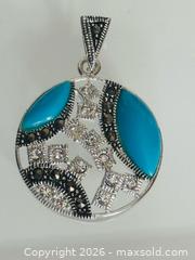 MaxSold Auction: Sterling Silver 925 Turquoise & Marcasite Pendant  - Pickering (Ontario, Canada) PARTNER MANAGED Estate Sale Online Auction - Granite Court