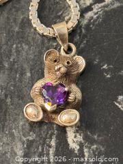MaxSold Auction: Sterling Silver Amethyst Heart Teddy Bear Vintage Necklace - Pickering (Ontario, Canada) PARTNER MANAGED Estate Sale Online Auction - Granite Court
