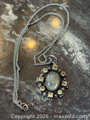MaxSold Auction: Sterling Silver Labradorite Pendant Necklace with Peridot - Pickering (Ontario, Canada) PARTNER MANAGED Estate Sale Online Auction - Granite Court