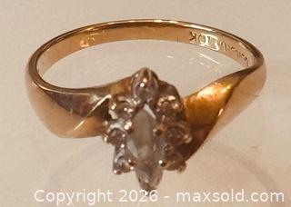 MaxSold Auction: Vintage 10K Yellow Gold Ring with Marquise Center and Halo - Pickering (Ontario, Canada) PARTNER MANAGED Estate Sale Online Auction - Granite Court