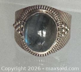MaxSold Auction: Vintage Bohemian Sterling Silver 925 Scrollwork Vintage Labradorite Ring Sz 8 - Pickering (Ontario, Canada) PARTNER MANAGED Estate Sale Online Auction - Granite Court