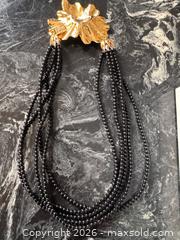 MaxSold Auction: Vintage Butler Fifth ave Collection Gold Plated Floral Statement Necklace with Rhinestones & Glass Beads - Pickering (Ontario, Canada) PARTNER MANAGED Estate Sale Online Auction - Granite Court