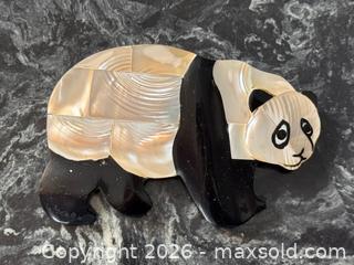 MaxSold Auction: Vintage Large Panda Mother-of-Pearl Shell Inlay Brooch Pin 3.5” - Pickering (Ontario, Canada) PARTNER MANAGED Estate Sale Online Auction - Granite Court