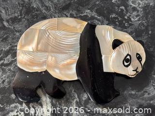 MaxSold Auction: Vintage Large Panda Mother-of-Pearl Shell Inlay Brooch Pin 3.5” - Pickering (Ontario, Canada) PARTNER MANAGED Estate Sale Online Auction - Granite Court