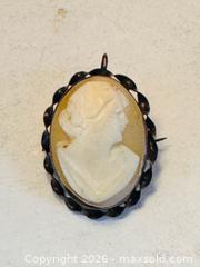 MaxSold Auction: Vintage Old Shell Cameo Brooch Pendant, Art Deco Classical Profile 12K Gold Filled / Sterling Silver 925 - Pickering (Ontario, Canada) PARTNER MANAGED Estate Sale Online Auction - Granite Court