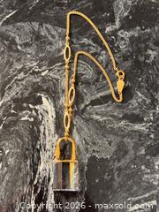 MaxSold Auction: Vintage Sherman Gold-Plated Padlock Pendant Necklace with Clear Crystal - Pickering (Ontario, Canada) PARTNER MANAGED Estate Sale Online Auction - Granite Court