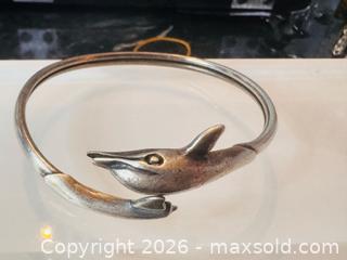 MaxSold Auction: Vintage Sterling Silver 925 Dolphin Bangle Bracelet - Pickering (Ontario, Canada) PARTNER MANAGED Estate Sale Online Auction - Granite Court