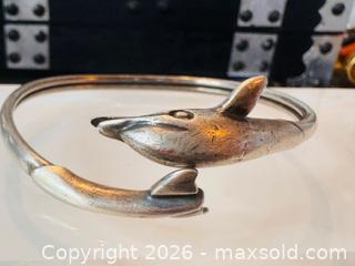 MaxSold Auction: Vintage Sterling Silver 925 Dolphin Bangle Bracelet - Pickering (Ontario, Canada) PARTNER MANAGED Estate Sale Online Auction - Granite Court