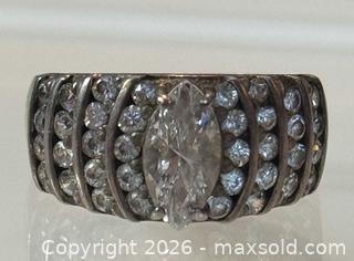 MaxSold Auction: Vintage Sterling Silver 925 Marquise CZ Cocktail Ring - Pickering (Ontario, Canada) PARTNER MANAGED Estate Sale Online Auction - Granite Court