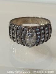 MaxSold Auction: Vintage Sterling Silver 925 Marquise CZ Cocktail Ring - Pickering (Ontario, Canada) PARTNER MANAGED Estate Sale Online Auction - Granite Court