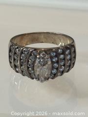 MaxSold Auction: Vintage Sterling Silver 925 Marquise CZ Cocktail Ring - Pickering (Ontario, Canada) PARTNER MANAGED Estate Sale Online Auction - Granite Court