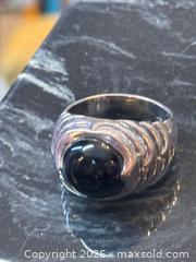 MaxSold Auction: Vintage Sterling Silver 925 Ring with Black Onyx Cabochon, Size 9 Mens Womens - Pickering (Ontario, Canada) PARTNER MANAGED Estate Sale Online Auction - Granite Court