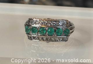 MaxSold Auction: Vintage Sterling Silver Emerald & Cubic Zirconia Art Deco Ring - Pickering (Ontario, Canada) PARTNER MANAGED Estate Sale Online Auction - Granite Court