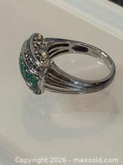 MaxSold Auction: Vintage Sterling Silver Emerald & Cubic Zirconia Art Deco Ring - Pickering (Ontario, Canada) PARTNER MANAGED Estate Sale Online Auction - Granite Court