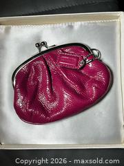 MaxSold Auction: Coach Patent Leather Kiss Lock Pouch - Blandford-Blenheim (Ontario, Canada) SELLER MANAGED Downsizing Online Auction -  Harmer Crescent