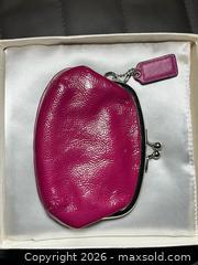 MaxSold Auction: Coach Patent Leather Kiss Lock Pouch - Blandford-Blenheim (Ontario, Canada) SELLER MANAGED Downsizing Online Auction -  Harmer Crescent