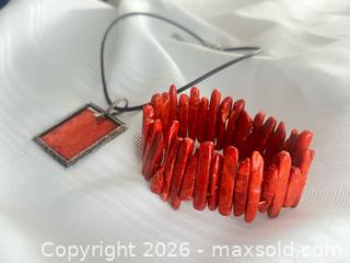 MaxSold Auction: Sterling & Red Sponge Coral Set  - Blandford-Blenheim (Ontario, Canada) SELLER MANAGED Downsizing Online Auction -  Harmer Crescent