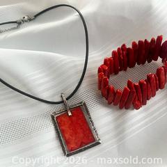 MaxSold Auction: Sterling & Red Sponge Coral Set  - Blandford-Blenheim (Ontario, Canada) SELLER MANAGED Downsizing Online Auction -  Harmer Crescent